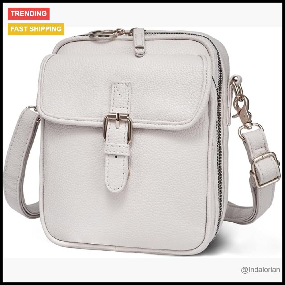 Vintage Messenger Bag Crossbody Leather PU Retro Adjustable Strap Anti-Theft